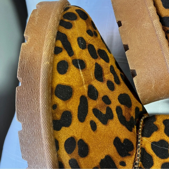 Faux Fur Leopard Print Fashion Winter Boots Women's Size 6 - Picture 4 of 13